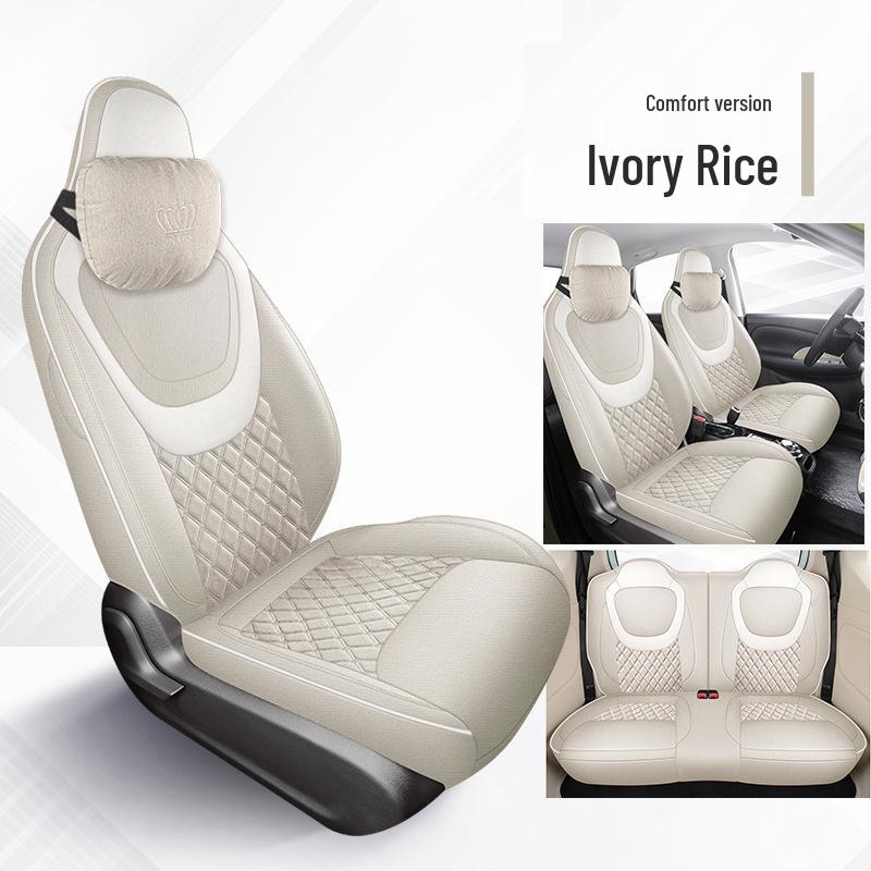 2024 Wuling 3rd Gen Macaron Cotton-Linen Car Seat Cushion, All-Season