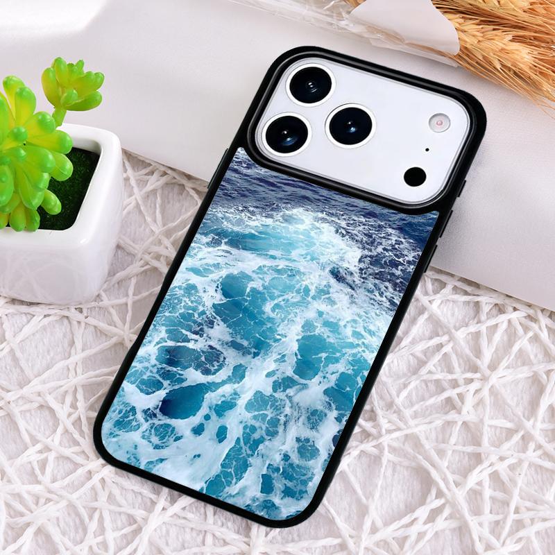 Blue Ocean Waves Sea Phone Case for iPhone 17 Air 16 15 11 12 14 13 Pro Max Shockproof Cover