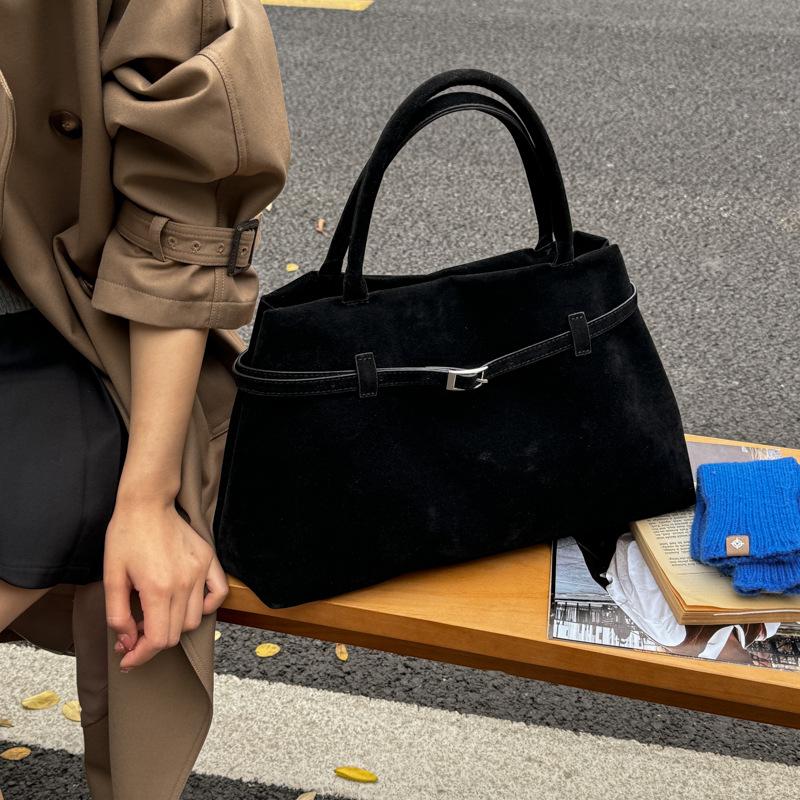 Suede Bag Women's Large Capacity 2025 New Autumn and Winter Matte Retro Shoulder Underarm Bag Commuter Tote Bag