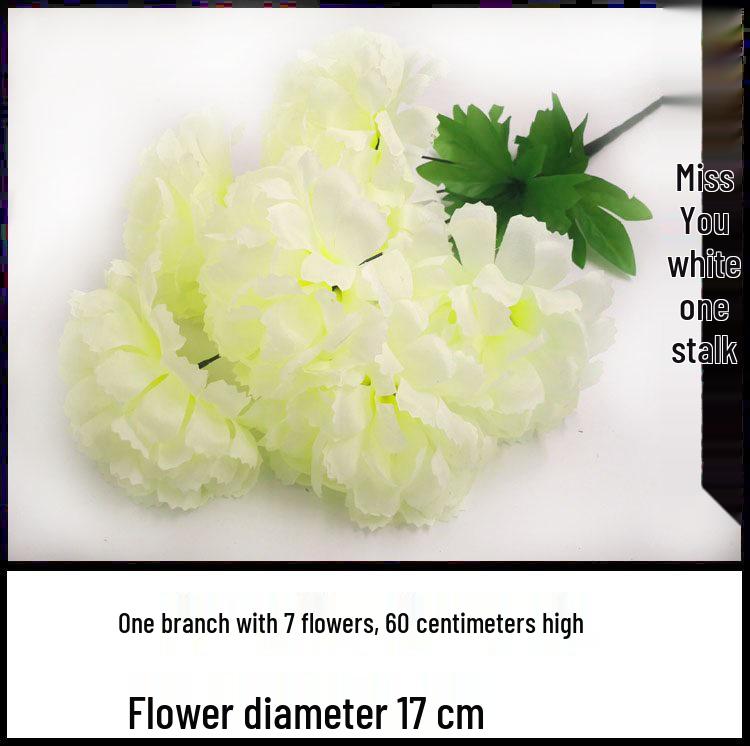 Qingming-Fest Chrysanthemenstrauß: 7-Kopf Seidenblumen Friedhofsgesteck für die Grabpflege