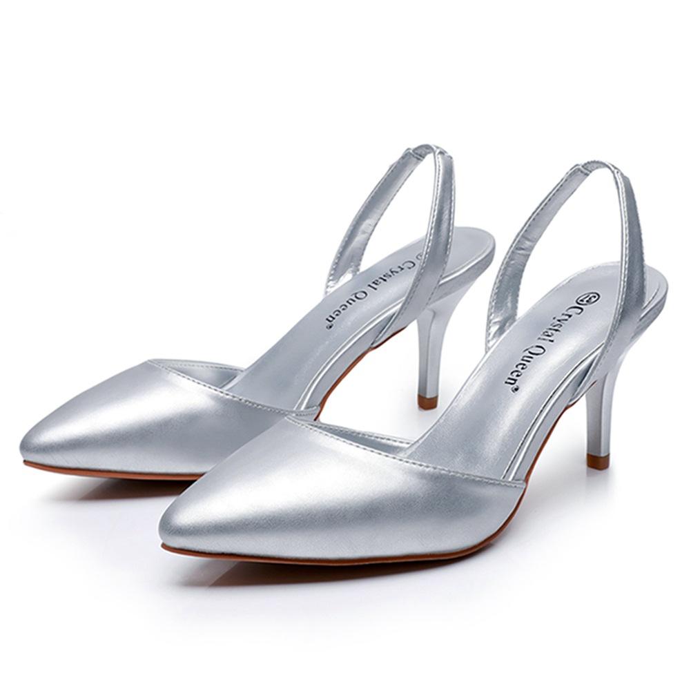 7cm Shallow Mouth Pointed Sandals White Thin Heels Small Size Wedding Shoes Bride Wedding Dress Shoes Wedding Photography Shoes
