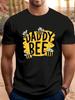 Men'S DADDY BEE Graphic T-Shirt Relaxed Short Sleeve Tee Featuring Cartoon Bees and Floral Patterns Light and Airy for Summer
