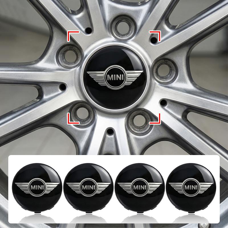 4 PZ 60mm Coprimozzi Centrali per Cerchi Auto Stile Emblema Badge Adesivo Per MINI Cooper Fridge One F56 R56 R57 R58 R59 R60 JCW Countryman Clubman