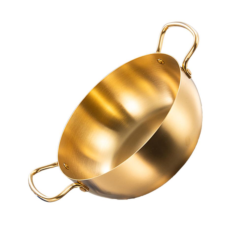 Korea Ramen Pot Stainless Steel Double Handle Fast Heating Ramen Noodle Cooking Pot for Induction Cooker