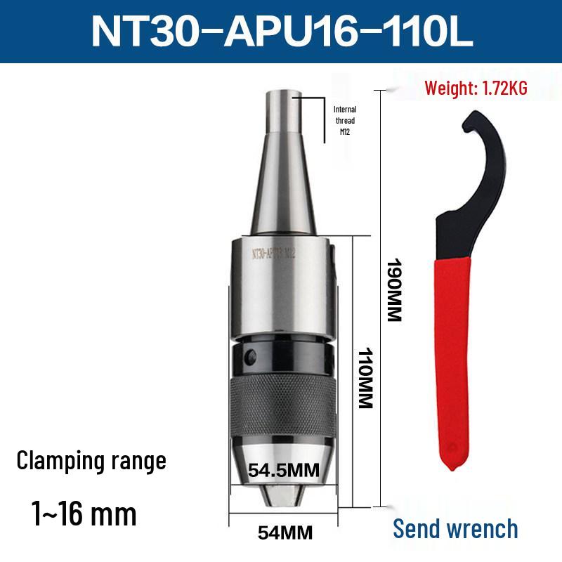 Self-Locking Tapered Tailstock Drill Chuck for CNC Lathe & Milling Machine