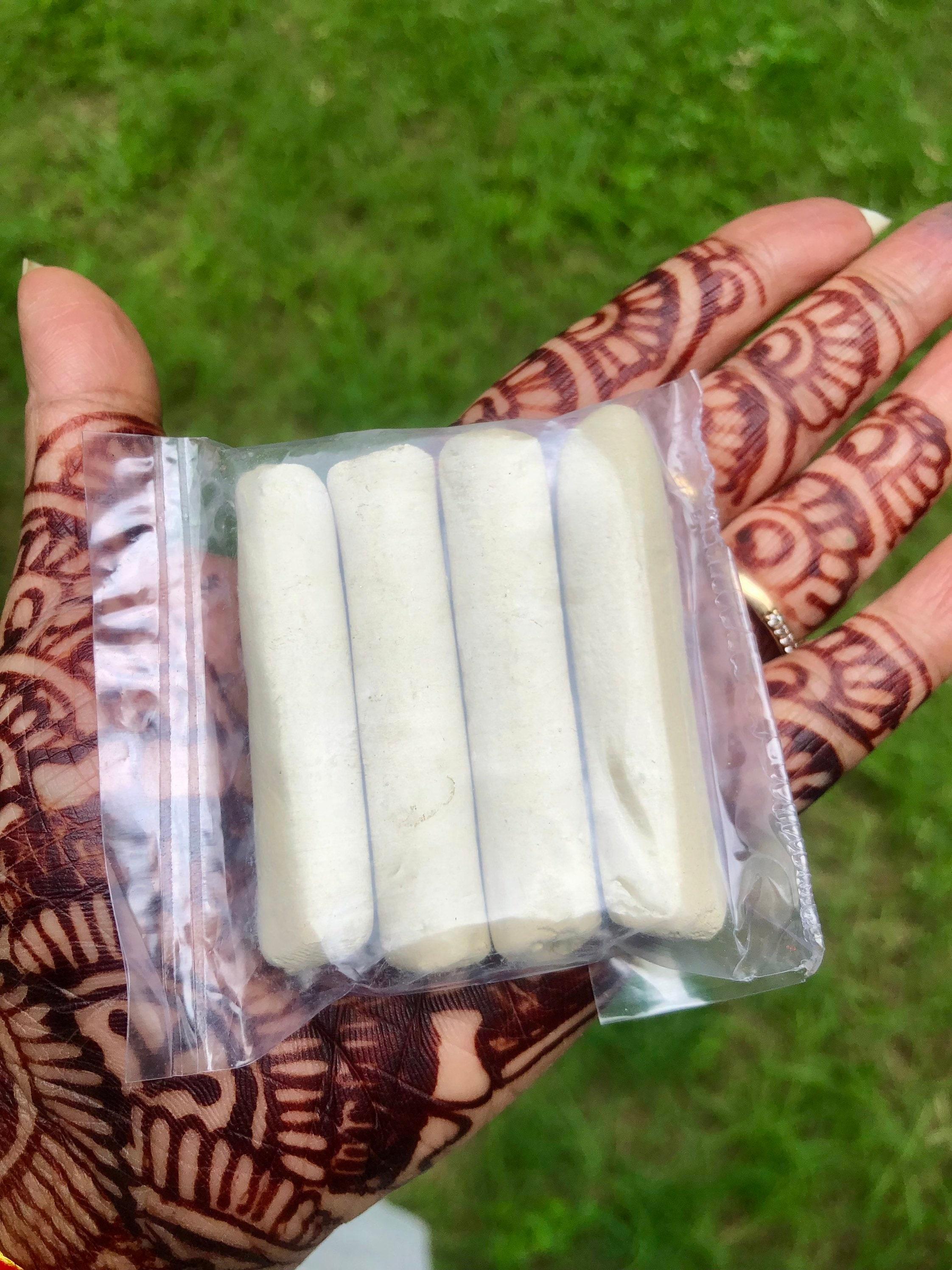 4 Pc Original Gopi Chandan Sticks, 2.25 inch long, 55-65 gram weight, WHITE Pooja Tika Tilak Lord Krishnas favourite Free Ship Pack of 6(24 sticks)