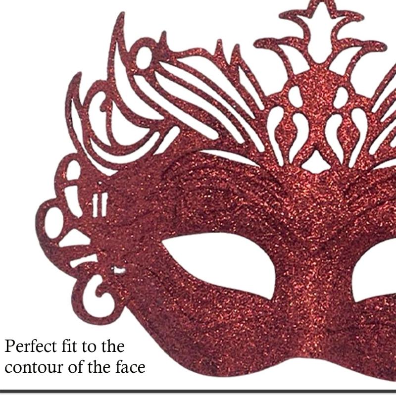 Breathable Half Face Role Play Mask Integrated Crowns And Sparkling Powder Effect For Themed Parties Cosplay Event