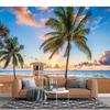 Beach Wall Murals Tropical Island Wallpaper Palm Tree Beach Sea Wallpaper Home Decor