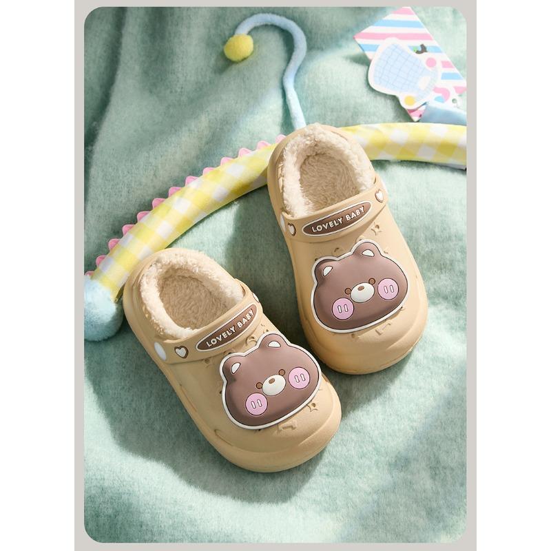 Children's Cotton Shoes Autumn and Winter Warm Cashmere Waterproof Infants 4-6 Years Old Non-slip Baby Woolen Cotton Mop