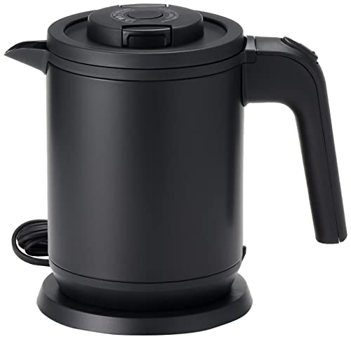 Tiger Corporation (TIGER) Electric Kettle, Stainless Steel, 0.8L, with Spill and Dry Cooking Protection, Steamless, Matte Black, PCK-A080KM