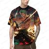 Letní Pánské Módní Tričko Módní Harajuku 3D Tištěné Kreslený Vzor Tričko Ležérní Pohodlný Top s Krátkým Rukávem