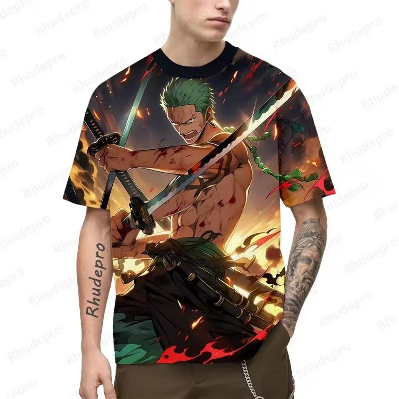 Letní Pánské Módní Tričko Módní Harajuku 3D Tištěné Kreslený Vzor Tričko Ležérní Pohodlný Top s Krátkým Rukávem