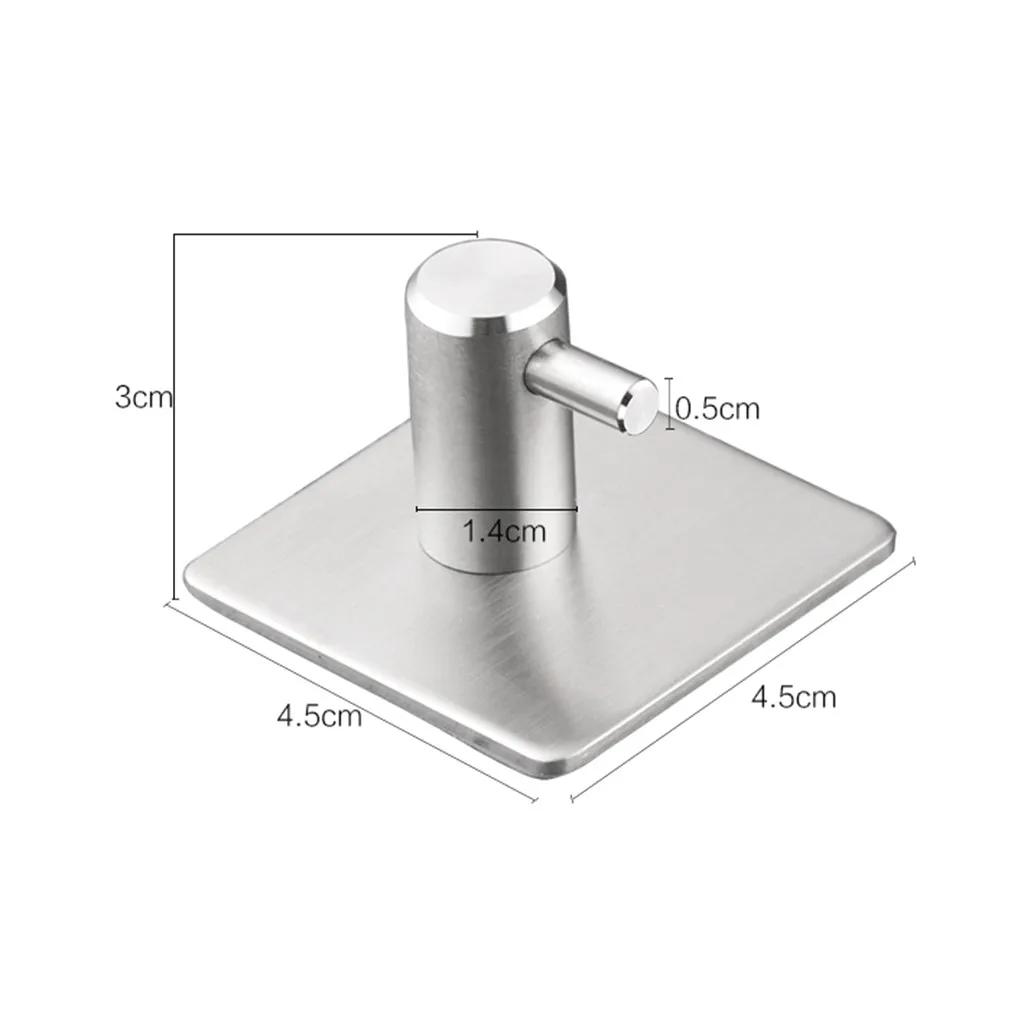 5PCS Removable Self-Adhesive Wall Hook Stainless Steel Towel Hook Without Drilling home decoration accessories bathroom storage