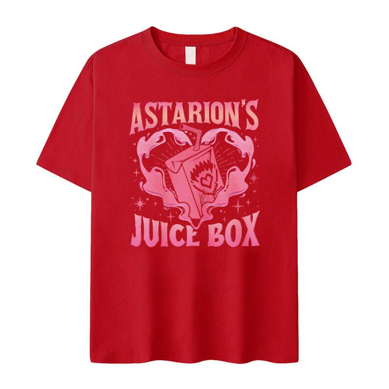 Funny Astarion Juice Box Graphic T Shirt Men Women Retro Fashion Aesthetic T-shirts Summer Casual 100% Cotton Oversized T-shirt S