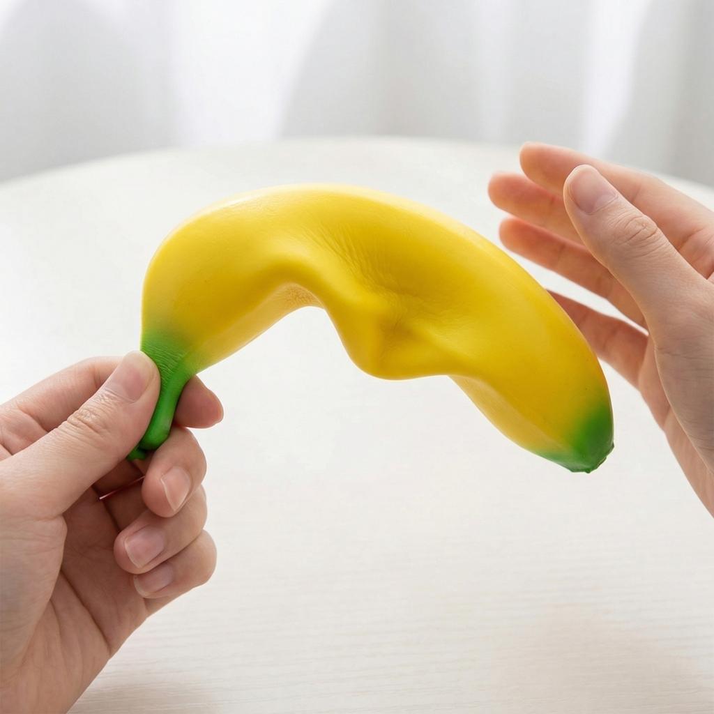 Slow Rising Banana Stress Relief Toys For Adults, Fun Sensory Toys For Anxiety Relief And Focus, Soft Pinch And Release Novelty Gift, 2 Pcs
