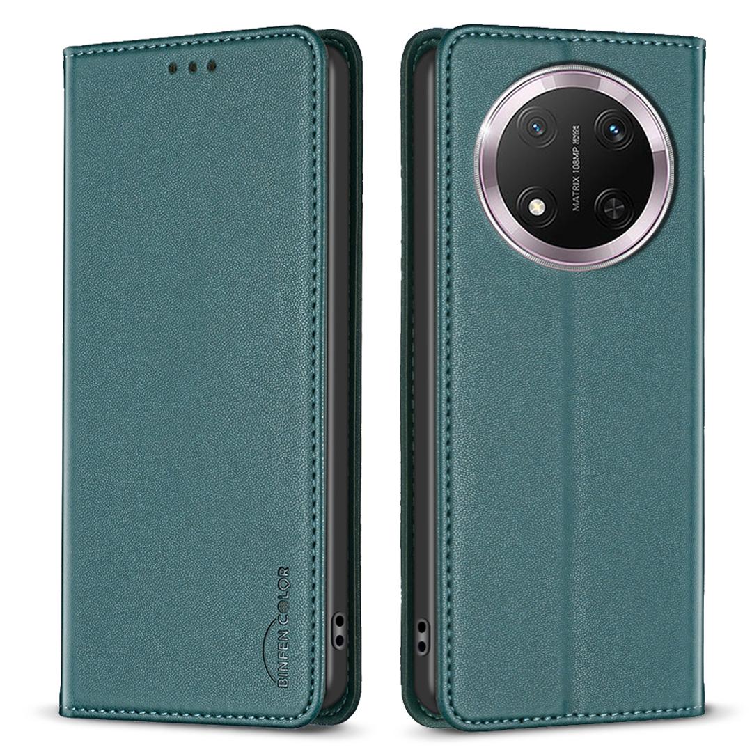 

BINFEN COLOR BF18 For Honor Magic7 Lite 5G/X9c 5G/X60 Pro 5G Leather Case Card Slots Phone Cover Green