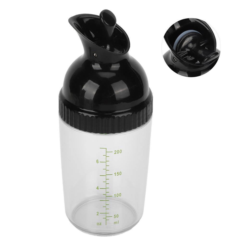200ml Salatdressing Shaker BPA-frei Auslaufsicher Salatdressing Glas mit Deckel für KücheSchwarz