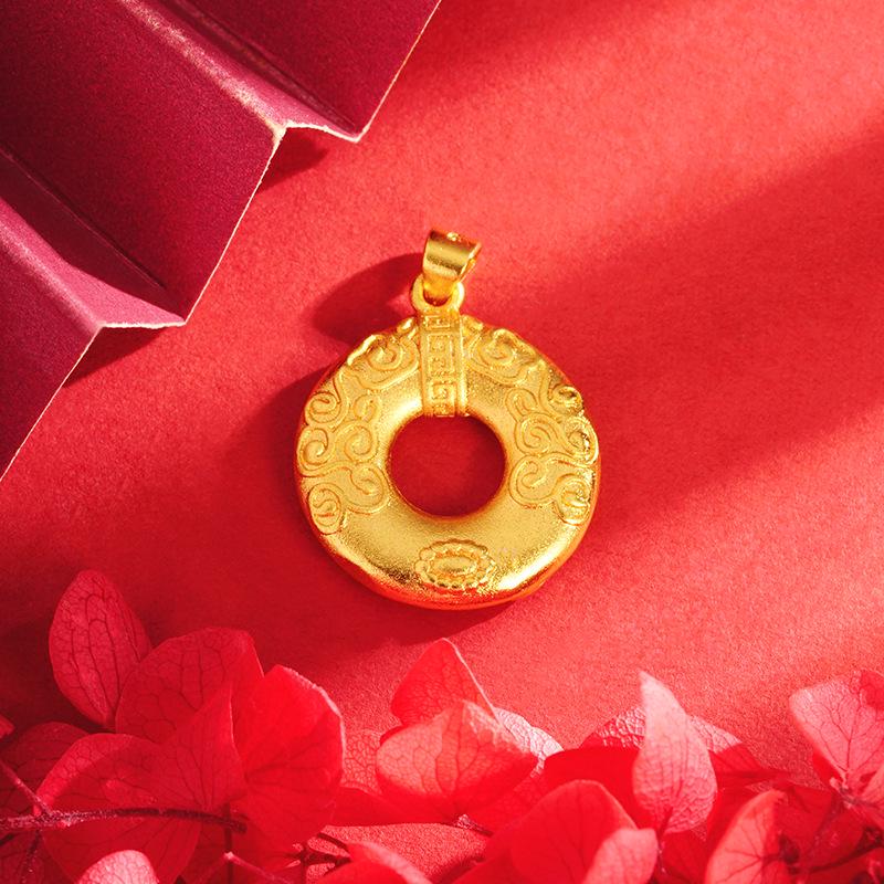 

Gold-Plated Temperamental Ruyi Circle Necklace for Women - Ancient Craftsmanship and Versatile Design