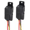 5PCS 4Pin 5Pin Waterproof Automotive Relay 12V 24V 40A Car Relay with Black Red Copper Terminal Auto Relay with  Relay Socket