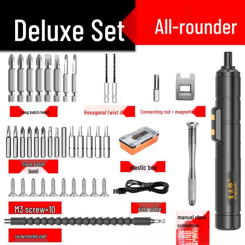 Rechargeable Multifunction Mini Electric Screwdriver with Lithium Battery for Household and Hand Drill Use.