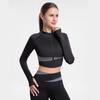 Women's Color Block Crop Sports Yoga Top