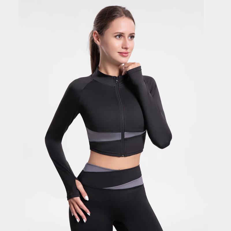 Women's Color Block Crop Sports Yoga Top