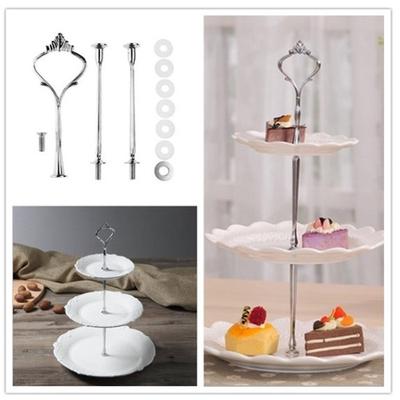 3-stöckiger Obstkuchentellerständer mit Mittelgriff und Beschlägen, Stange