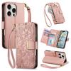 Floral Embossed Leather Wallet Flip Case for OPPO A6 A6X A6T A6S A6C A5 A5X A3 A3X A1 Pro 4G 5G Card Slots and Wrist Strap Cover