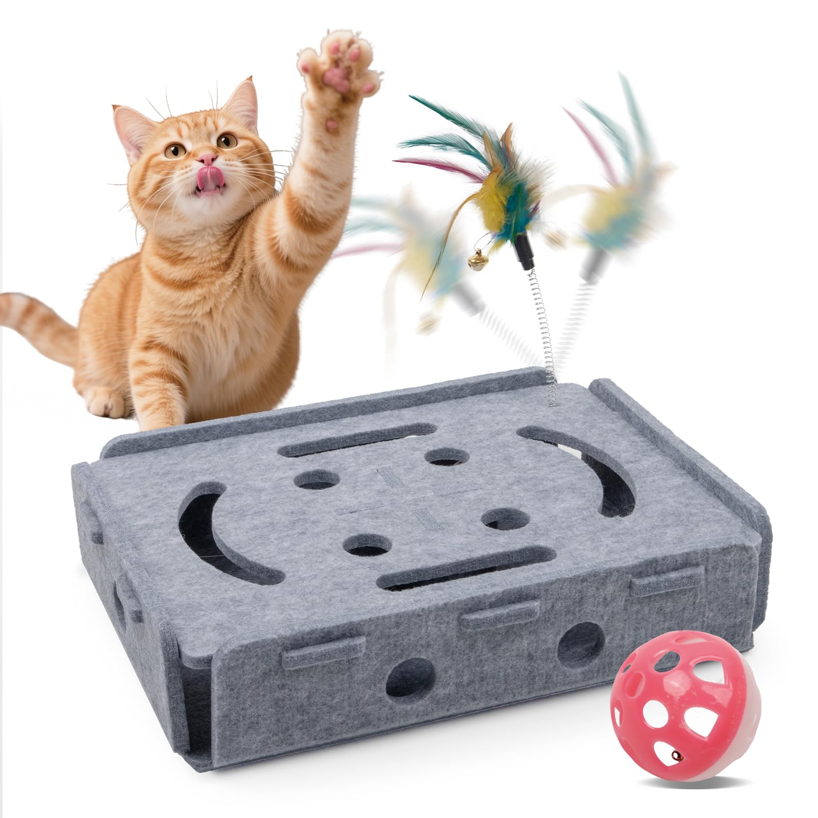 

Фелтор Кот Развивающий Шар Лабиринт Игрушка для Кота для Самостоятельной Игры Выпустите Энергию Вашего Кота Кошачий Лабиринт 3 Популярная Игрушка для Кота Игрушка, Коробка, Игра, Энергия Кота. Игрушка, Мяч, Дразнилка, Коробка, серый