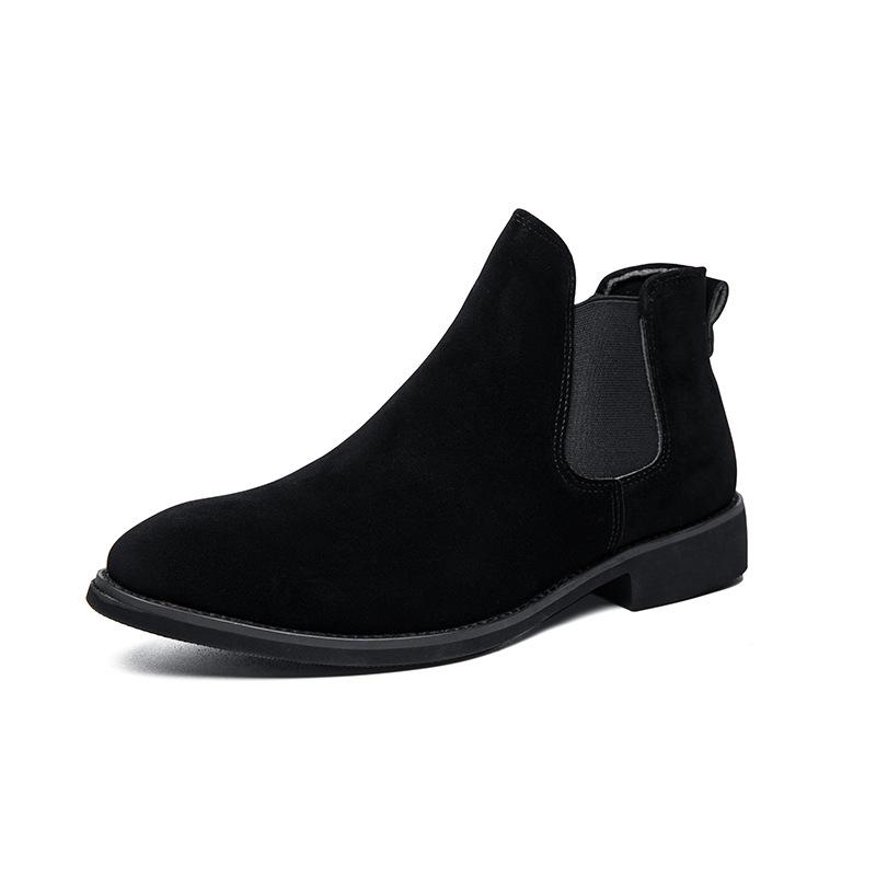 Men's Autumn/Winter 2025 Pointed Toe High-Top Leather Boots – Business Chelsea Slip-On Martins