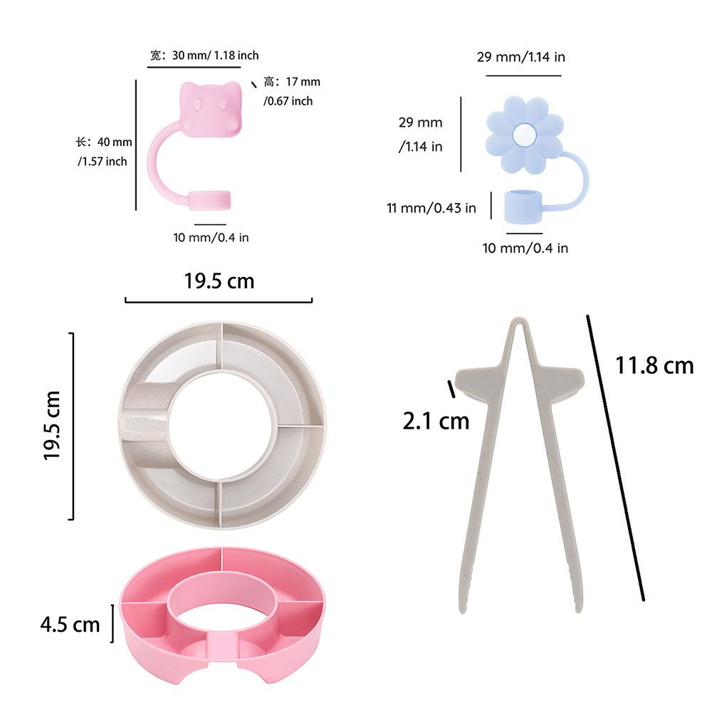 Miska na svačinu Podnos na ovoce a bonbony Nádoba Podnos na jídlo Potravinářský silikon Opakovaně použitelný Kroužek na svačinu Lehký Podnos na bonbony Dávkovač svačin