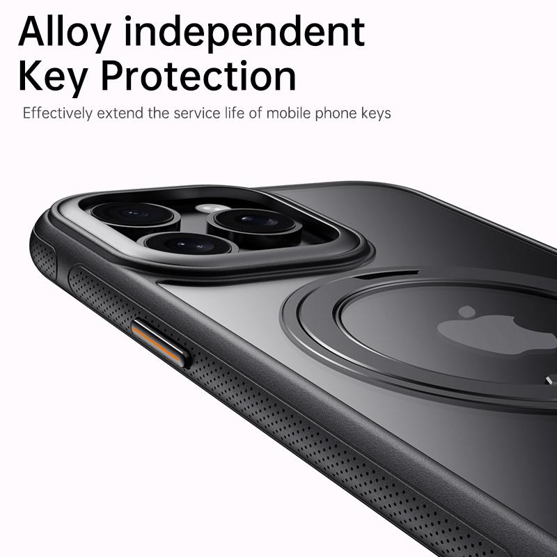 KEYSION N52 Magnetic 360° Ring Case for MagSafe for iPhone 13 14 15 Pro Max Matte Transparent Shockproof Phone Cover