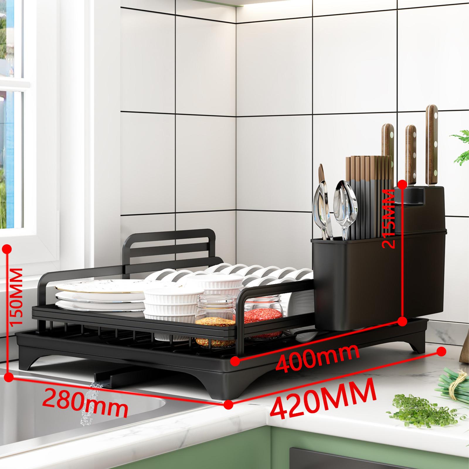 

Сушилка для посуды, двухъярусная сушилка для посуды для кухонного стола, большая сушилка с крылом для сушки, подставка для посуды, подставка для стаканов, разделочная доска