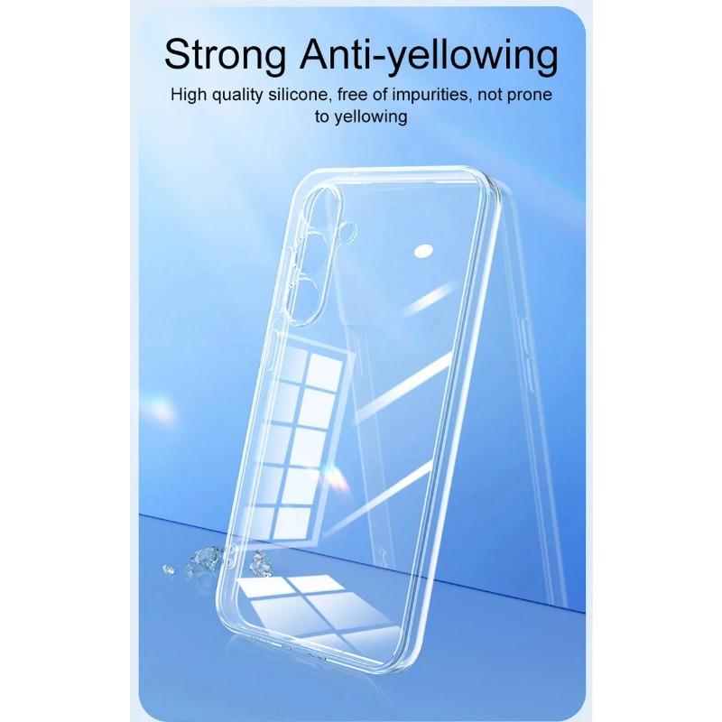 Full Camera Protection Silicone Soft Case For Samsung Galaxy S24 S23 S21 FE S22 Plus A14 A34 A54 Ultra Thin Clear Case Cover TPU