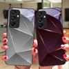 Geometric Prism For Samsung Galaxy A15 5G 54 4G 51 50 24 35 90 71 12 51 53 52S 80 22 34 Black Tempered Glass Phone Case