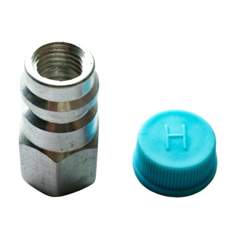 Universal 12 to R134a Service Port Adapter Valves Set with Protective Cap Car Conversion Valves for 508 Compressor