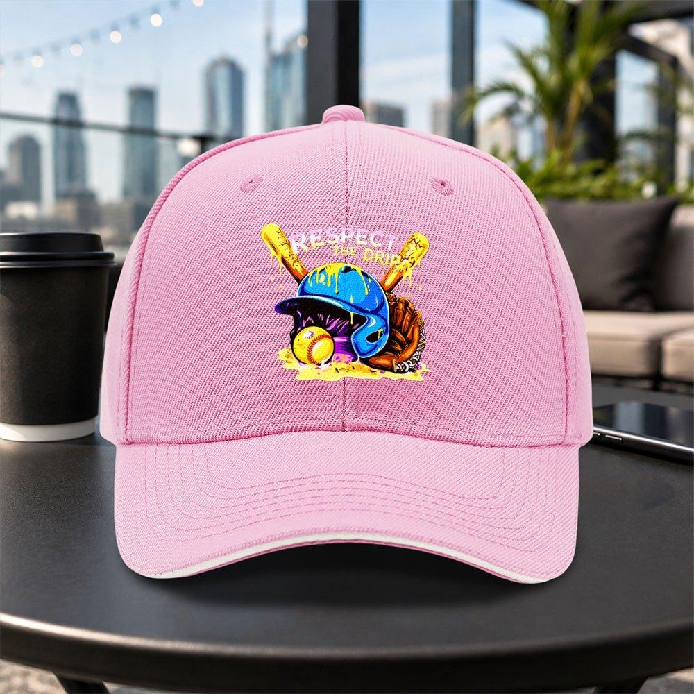 RESPECT THE DRIP Baseball Cap Unisex Adjustable Duckbill Hat Lightweight Travel Party Daily Wear Multiple Colors