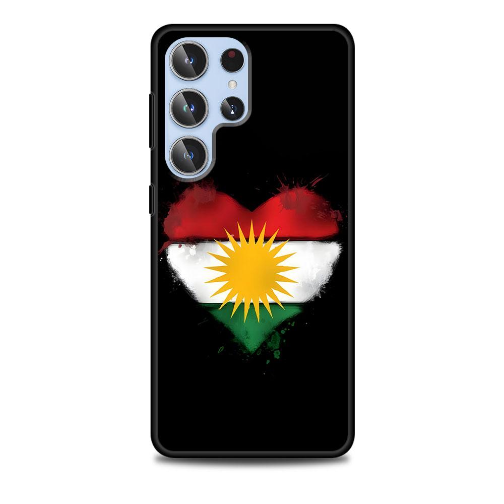 Kurdistan Flag Art Case for Samsung Galaxy S23 S21 S20 FE S24 S22 Ultra S10 S10e S9 Plus Soft Black TPU Phone Cover Bumper