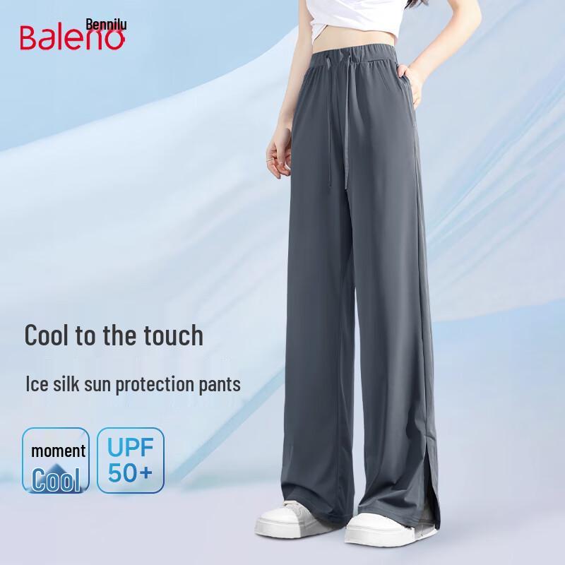 Bannilo Women's Sun-Protective Ice Silk Split Hem Pants