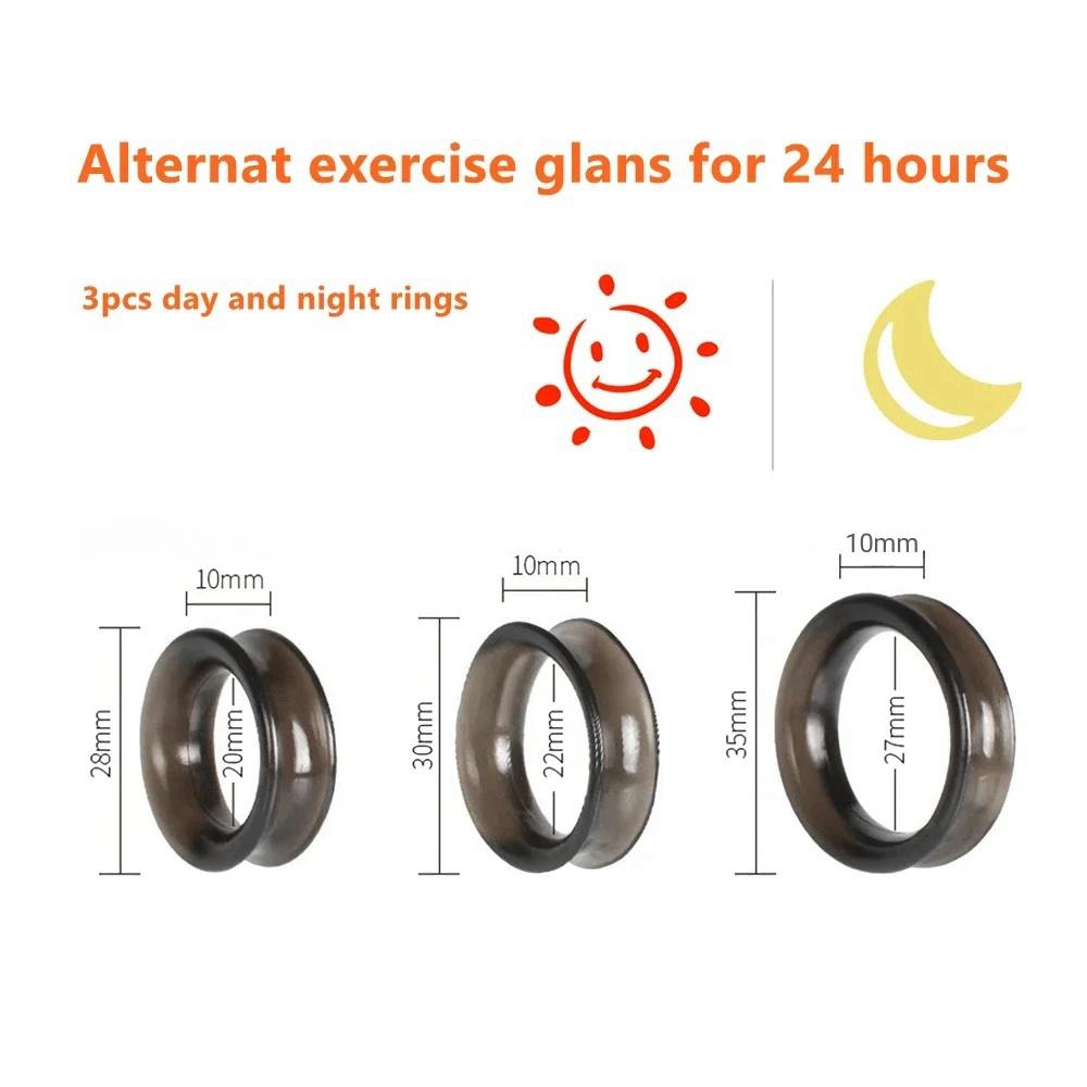 Reusable Foreskin Correction Ring Cock Ring Foreskin Repair Ring Penis Delay Ejaculation Sex Toys for Men Glans Rings 3pcs/set