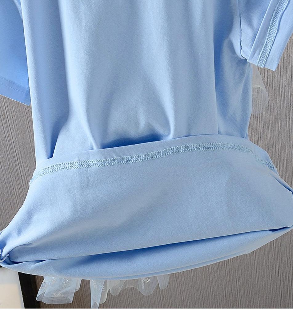 Summer Princess T-Shirt For Girls - Short Sleeve Cartoon Long Tee