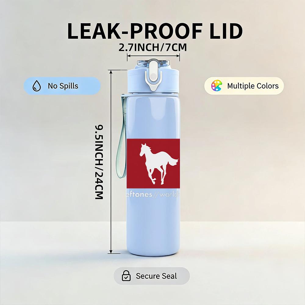 1PC Red Horse Minimalist Western Flag Print 750ml Portable Sports Water Bottle Leakproof Gym Outdoor Travel Drink Cup