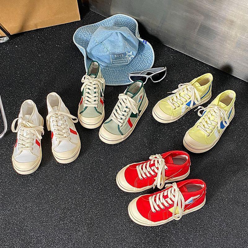 Retro Canvas Shoes 2025 Summer New Casual Student Soft-soled Shoes Versatile Breathable Women's Shoes Color Matching Sports Shoes