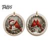 Charming Holiday Tree Accents 2 Pcs Red Bird Christmas Ornaments, 2D Round Acrylic Snowy Scene Classic Keepsake Ornaments Xmas Hanging Decoration for