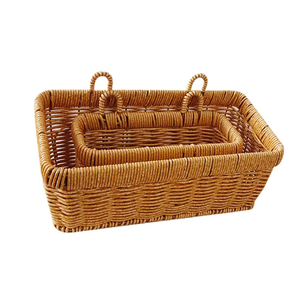 Modern Wall Mounted Basket Faux Woven Look for Bathroom Kitchen Storage Organizer for Damp Environment