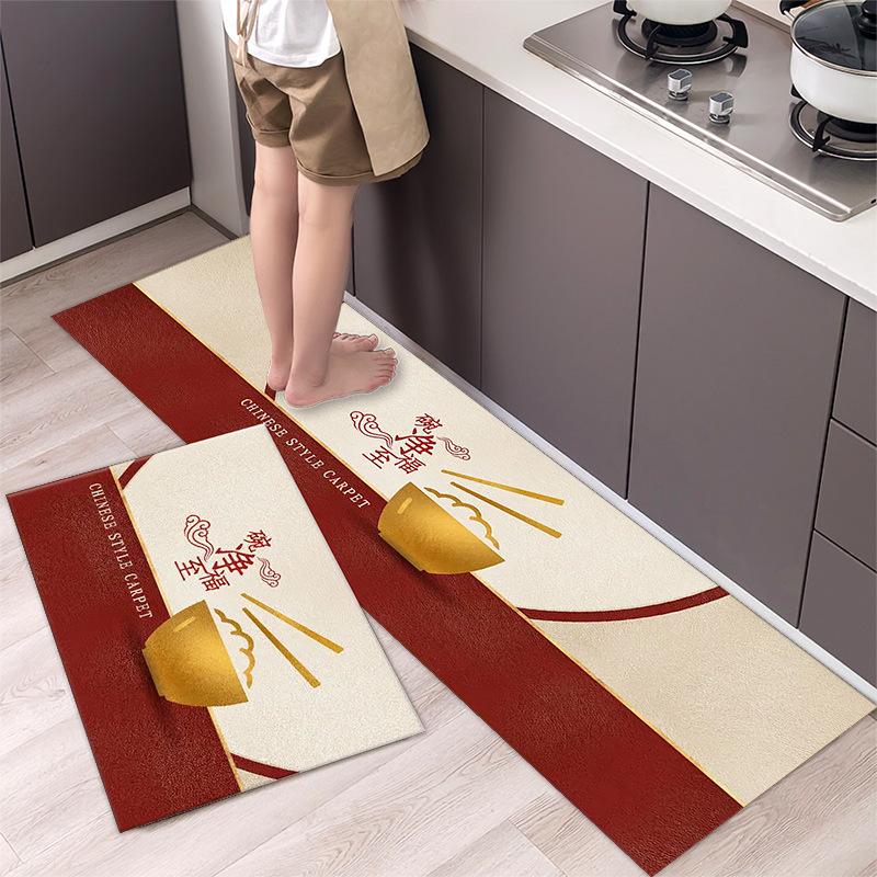 Fashionable Simple Nordic Style Kitchen Floor Mat Household Carpet Long Strip Door Mat Modern Home Decor