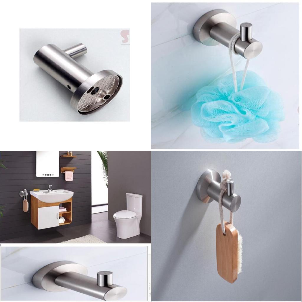 Modern Minimalist Stainless Steel Towel Rack Bathroom Storage Organizer With Hooks For Hotel And Home Use