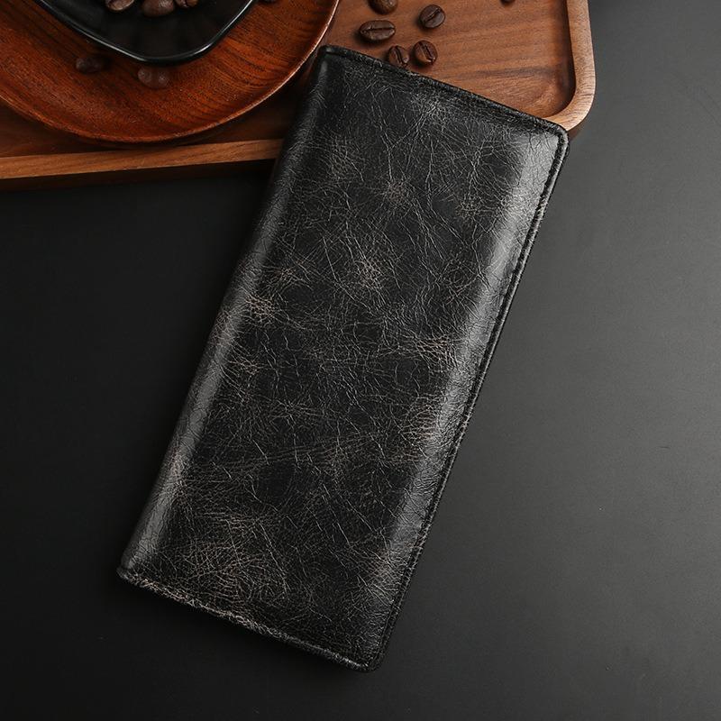 Men's Long Wallet Can Hold Mobile Phones, Multi-card Positions, Business Wallet, Card Bag, Retro Wallet Batch.