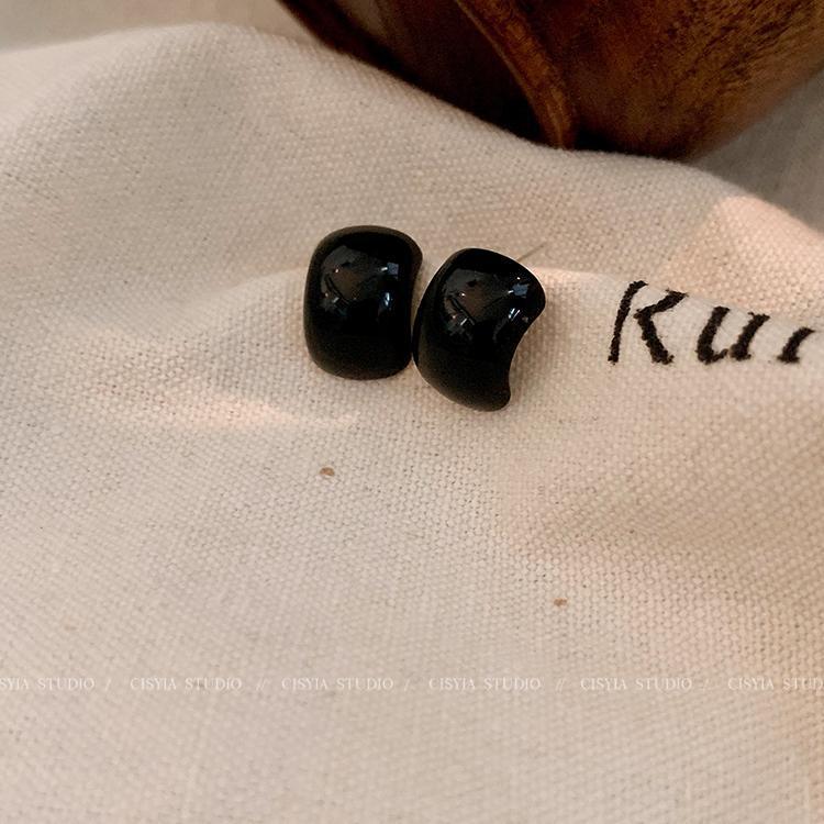 Maillard 2024 Herbst/Winter Rote Tropfenöl Retro Ohrringe für Damen