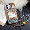 Bracelet Chain Painted Phone Case For iPhone 16 11 12 13 14 for 12 14 16 Pro 14 16 Pro Max Cute Pattern Hard Cover With Lanyard